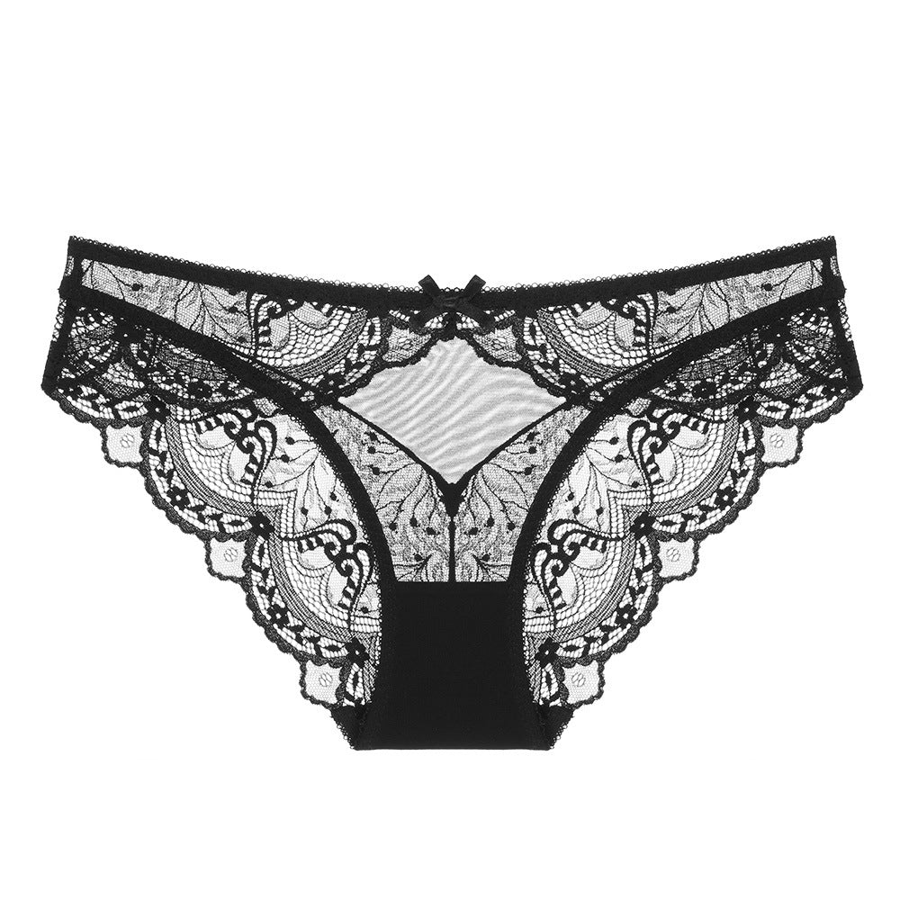 Sexy Ultra-thin Mesh Lace Panties Low-rise Triangle Pants
