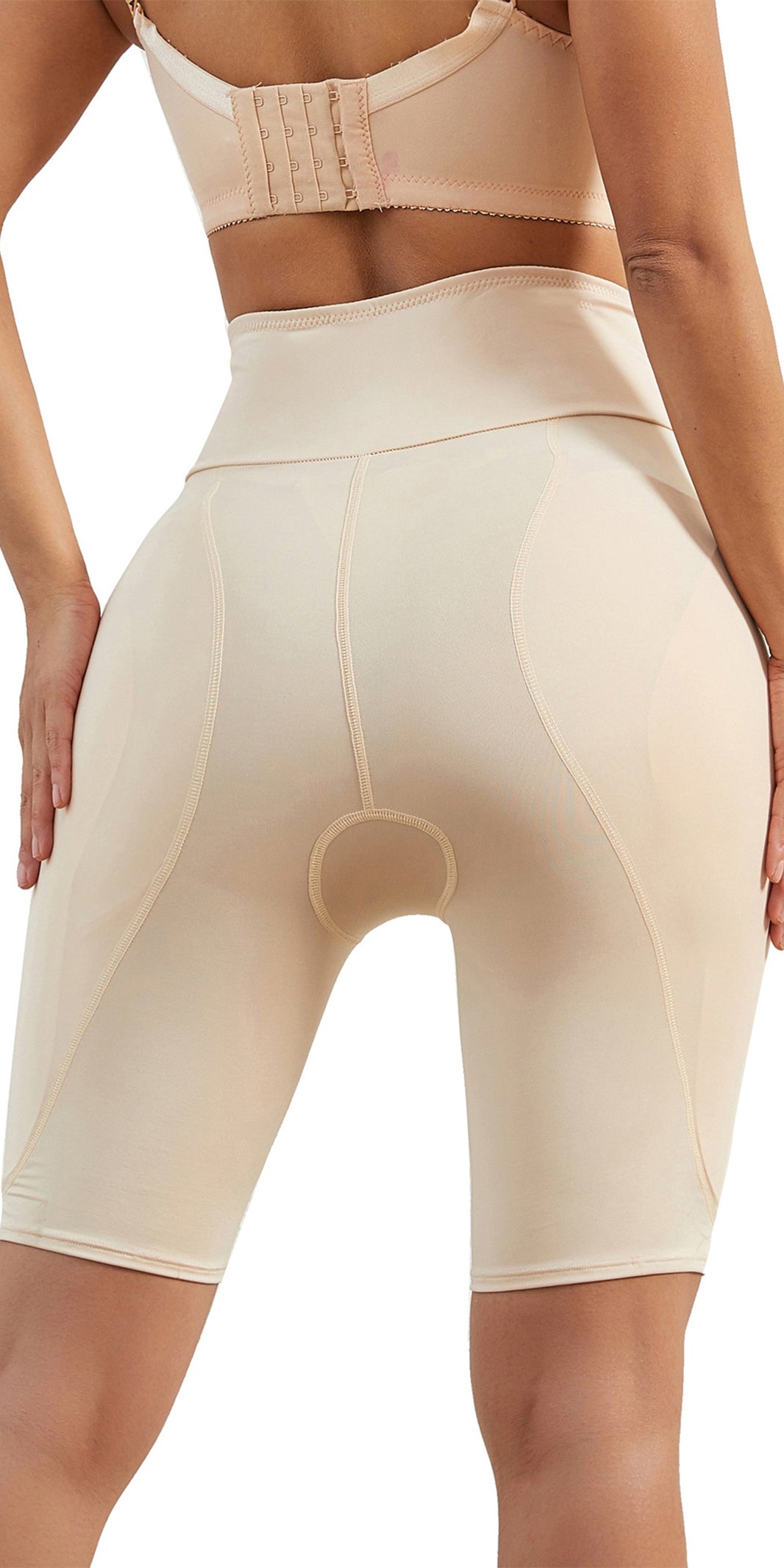 Buttoned Body Lift Fake Butt Sponge Padded Tummy Tuck Shaping Pants