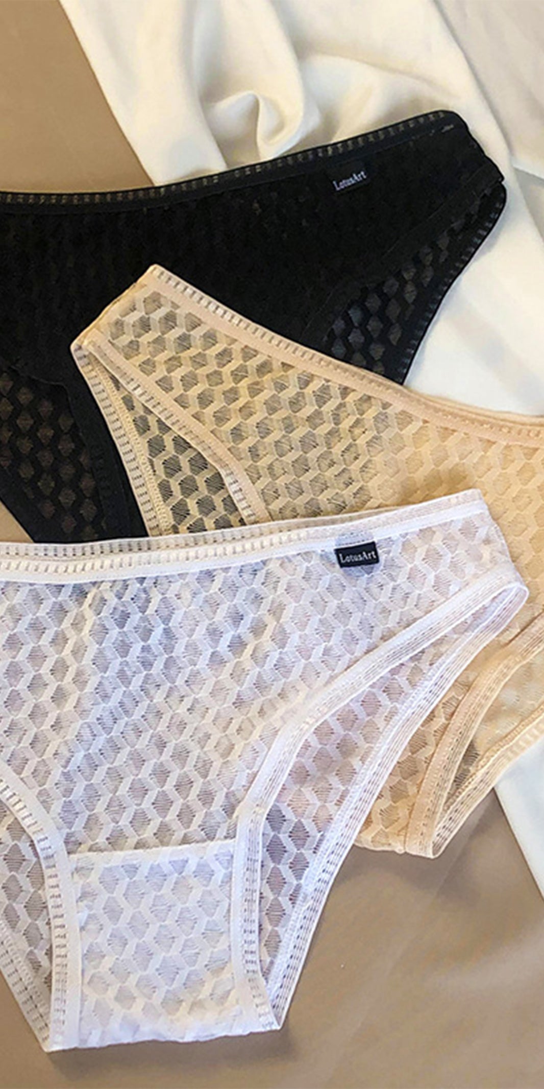 Lace Mesh Sexy Low Waisted Triangle Panties