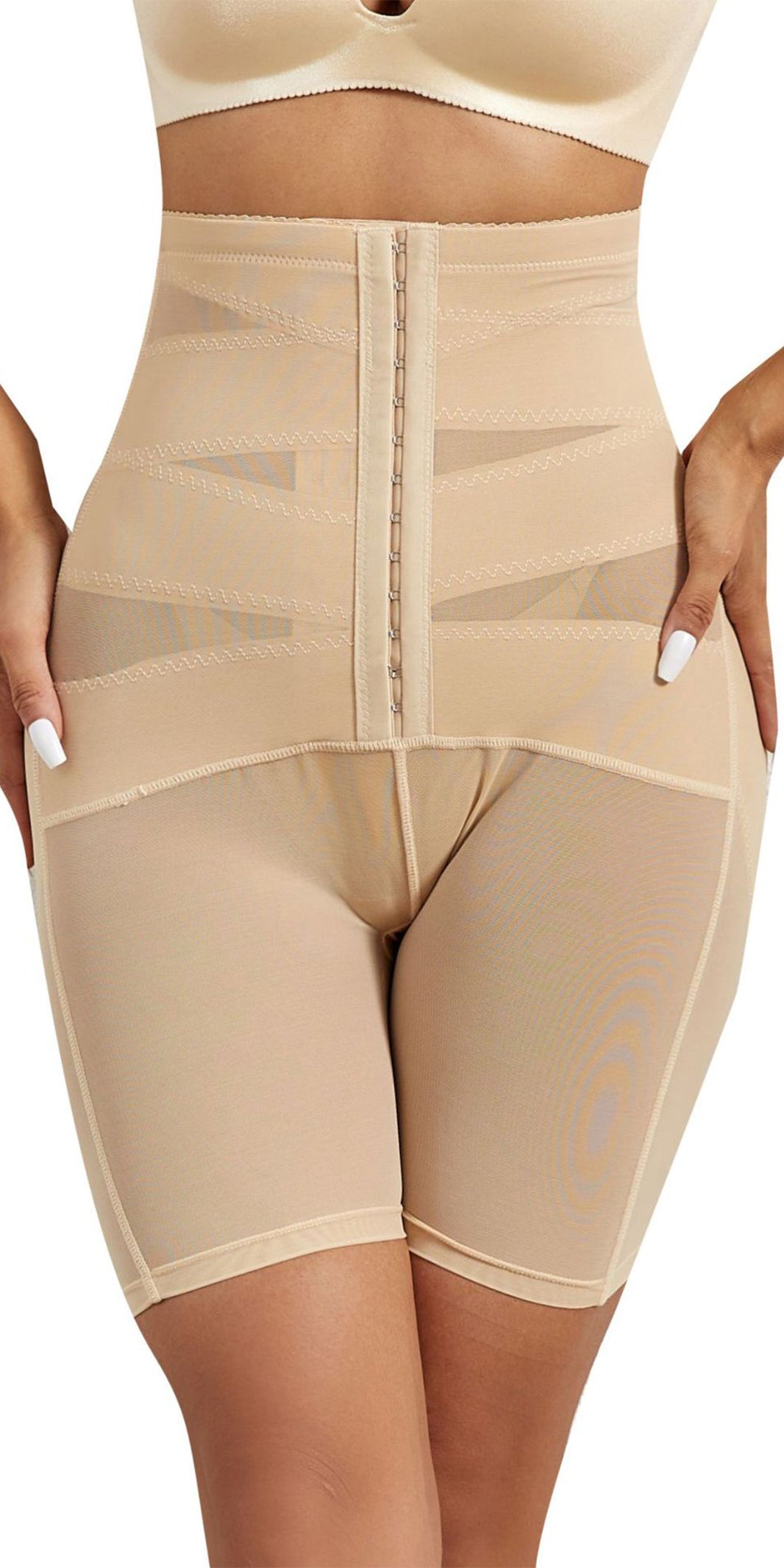 High Waist Tummy Tuck Button Shaping Pants Hip Lifting Body Pants