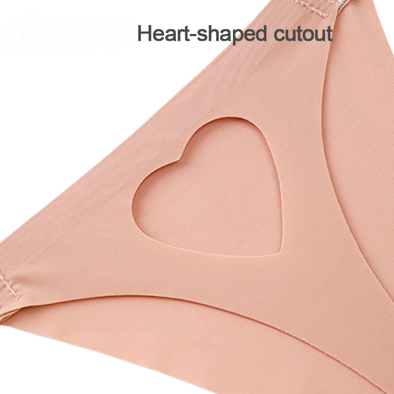 Sexy Low Waisted Heart Shaped Hollow Out Thong Panties Without Trace
