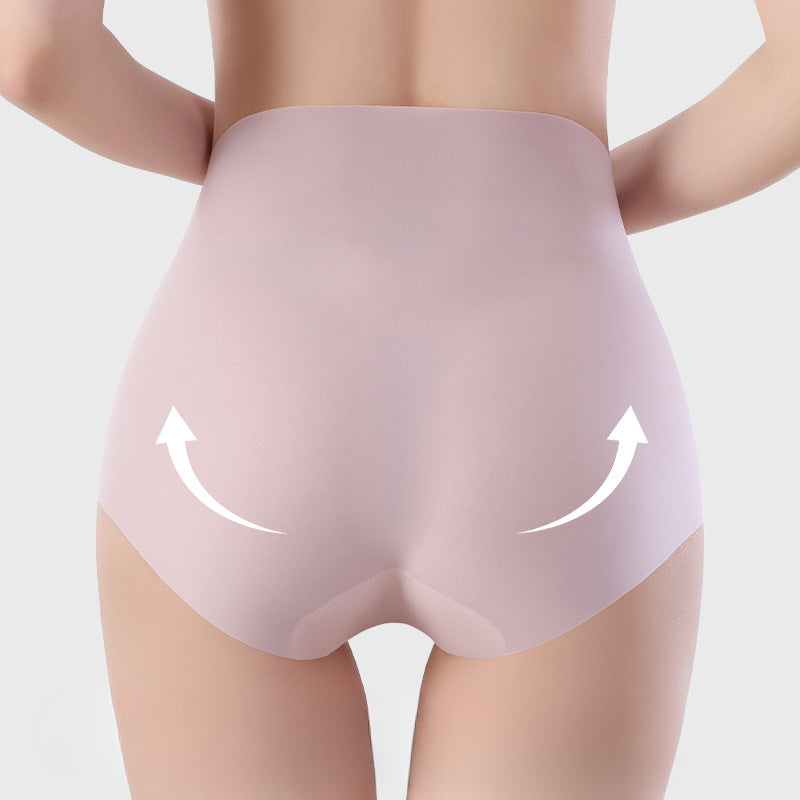 Mulberry Silk Crotch Ice Silk High Waisted Panties Tummy Lifting Triangle Shapewear