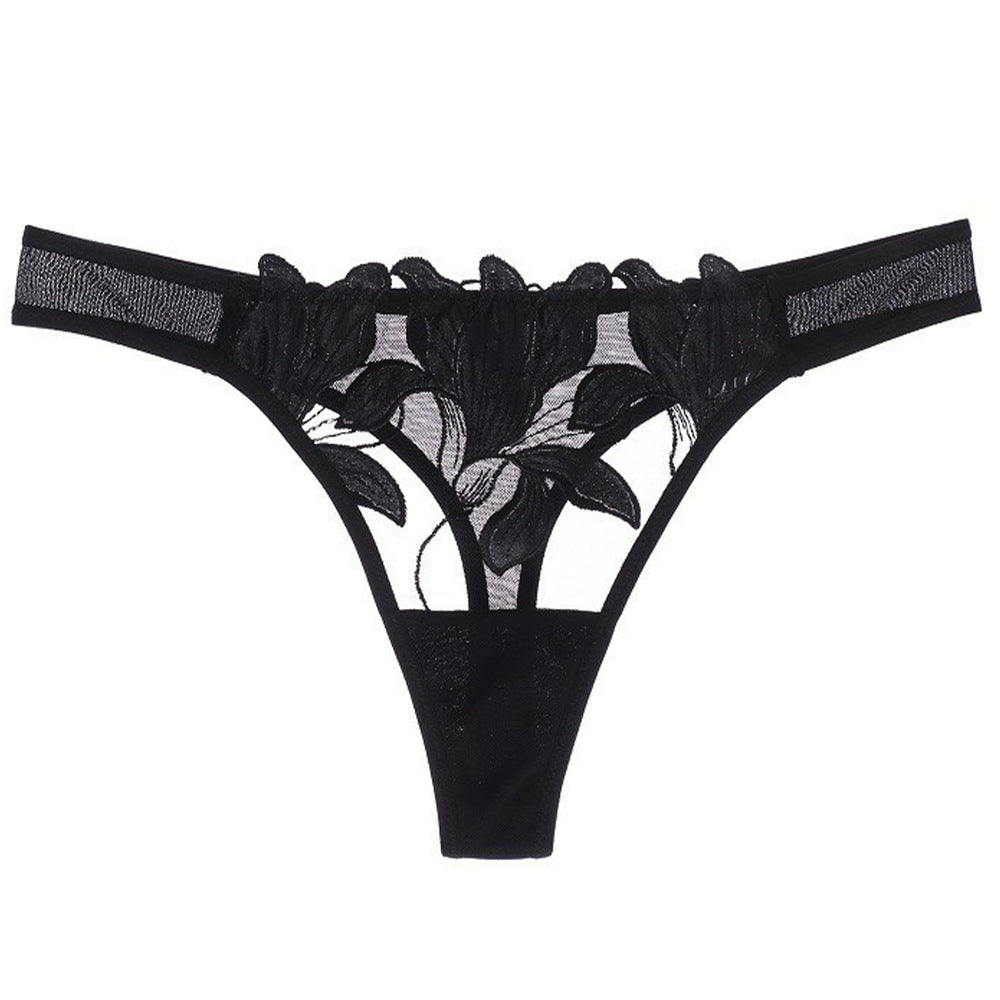 French Sexy Panty Applique Embroidered Mesh Panties Thongs