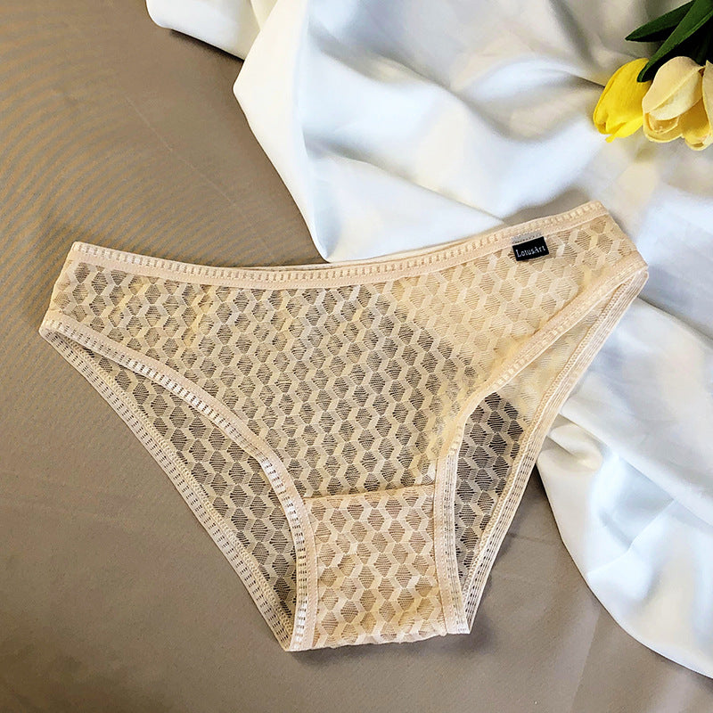 Lace Mesh Sexy Low Waisted Triangle Panties