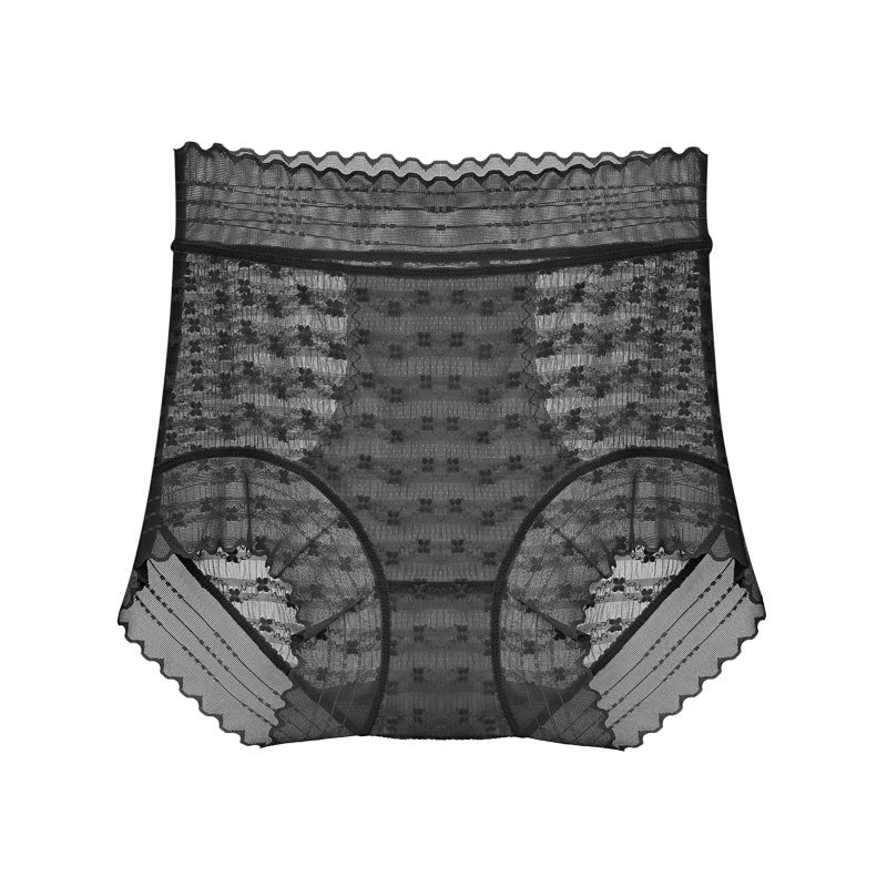 High Waisted Lace Mulberry Silk Crotch Shaping Panties