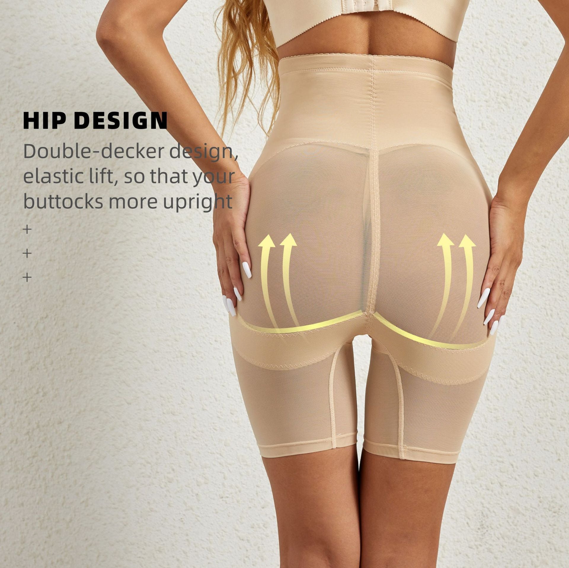 High Waist Tummy Tuck Button Shaping Pants Hip Lifting Body Pants