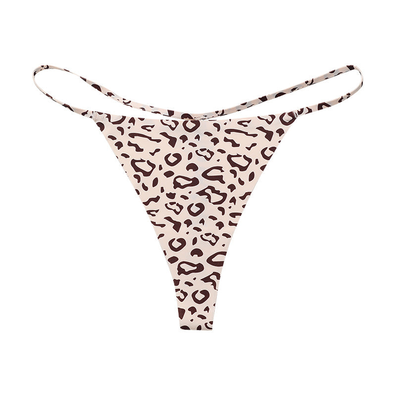 Low Rise Sexy Leopard Print Seamless One Cord Panties Thongs