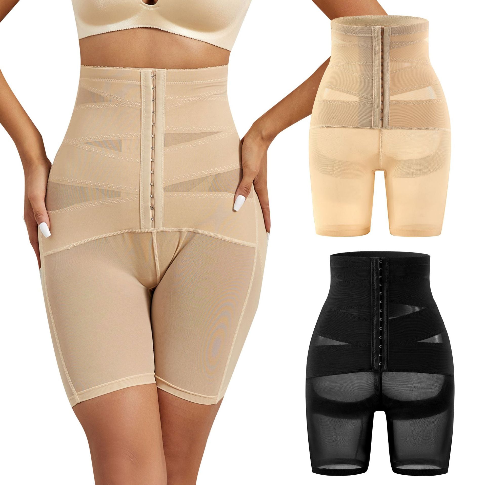 High Waist Tummy Tuck Button Shaping Pants Hip Lifting Body Pants