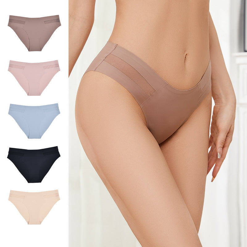 Mid-rise Ice Silk Seamless Invisible Triangle Panties