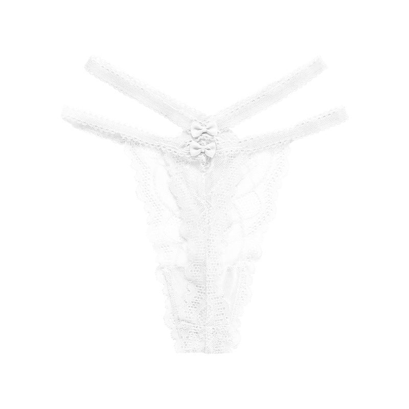 French Plus Size Sexy Bow Lace Panties Thong