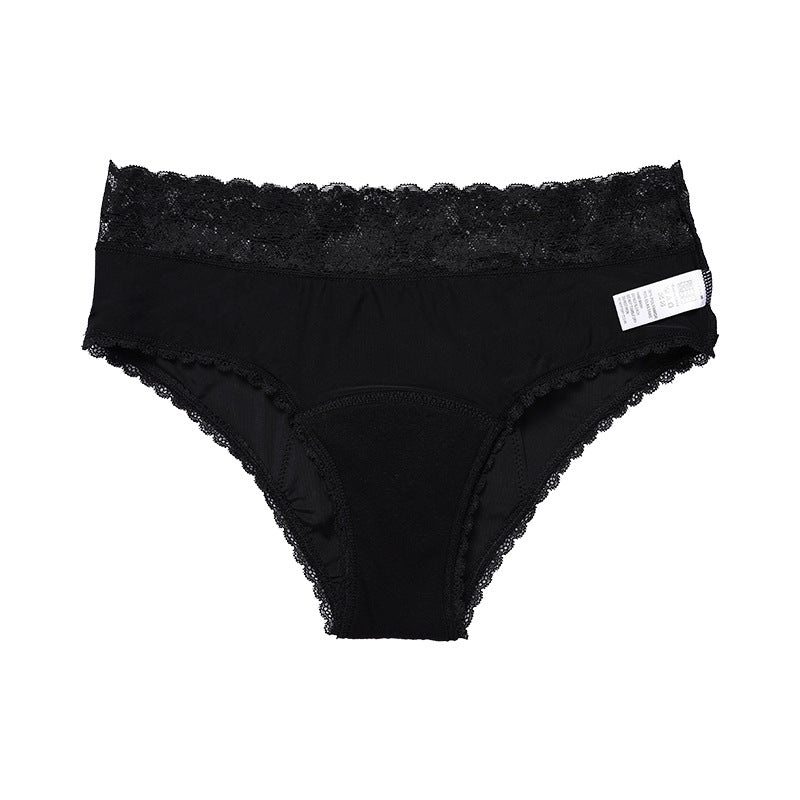Sexy Lace Trim Four Layers Physiological Menstrual Triangle Panties