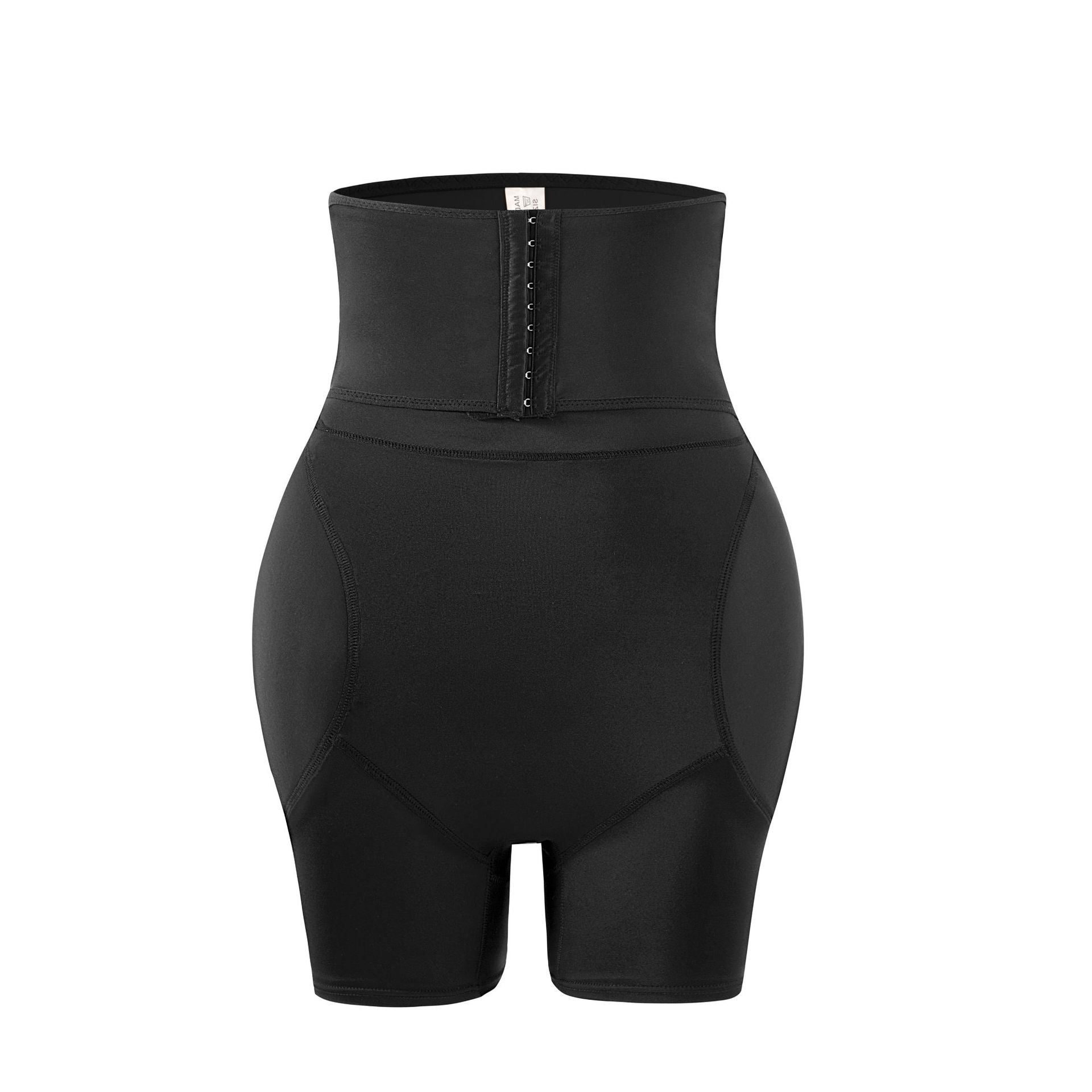 High Waisted Fixed Foam Padded Buttock and Crotch Plumping Buttoned Shapewear