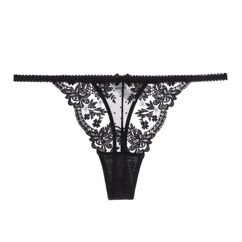 Sexy Seductive T Pants Three-dimensional Embroidered Lace Thong Panties