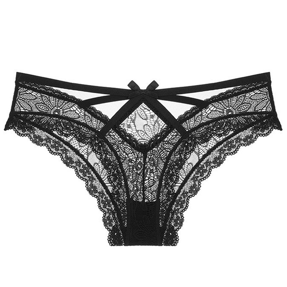 French Sexy Bow Romantic Lace Panties Ultra Thin Triangle Panties