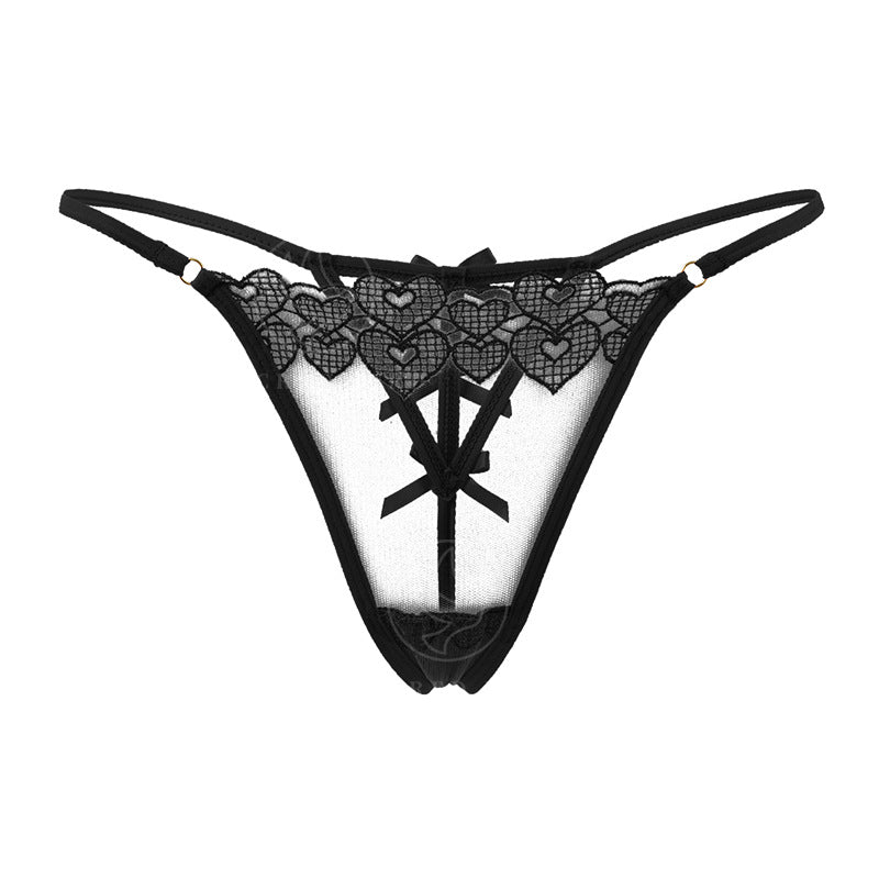 Bow Sexy Mesh Splicing Thongs Panties