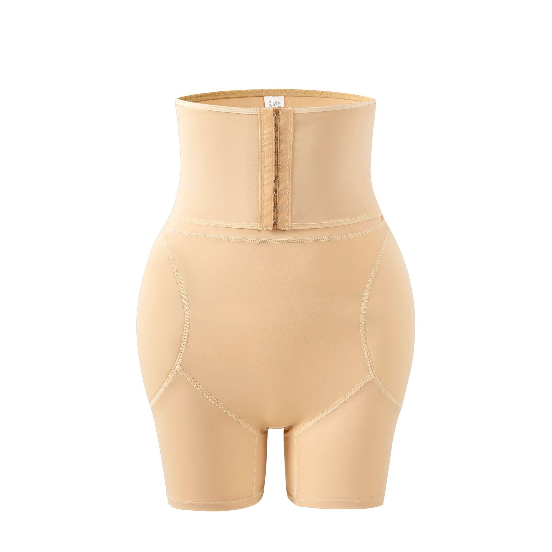 High Waisted Fixed Foam Padded Buttock and Crotch Plumping Buttoned Shapewear