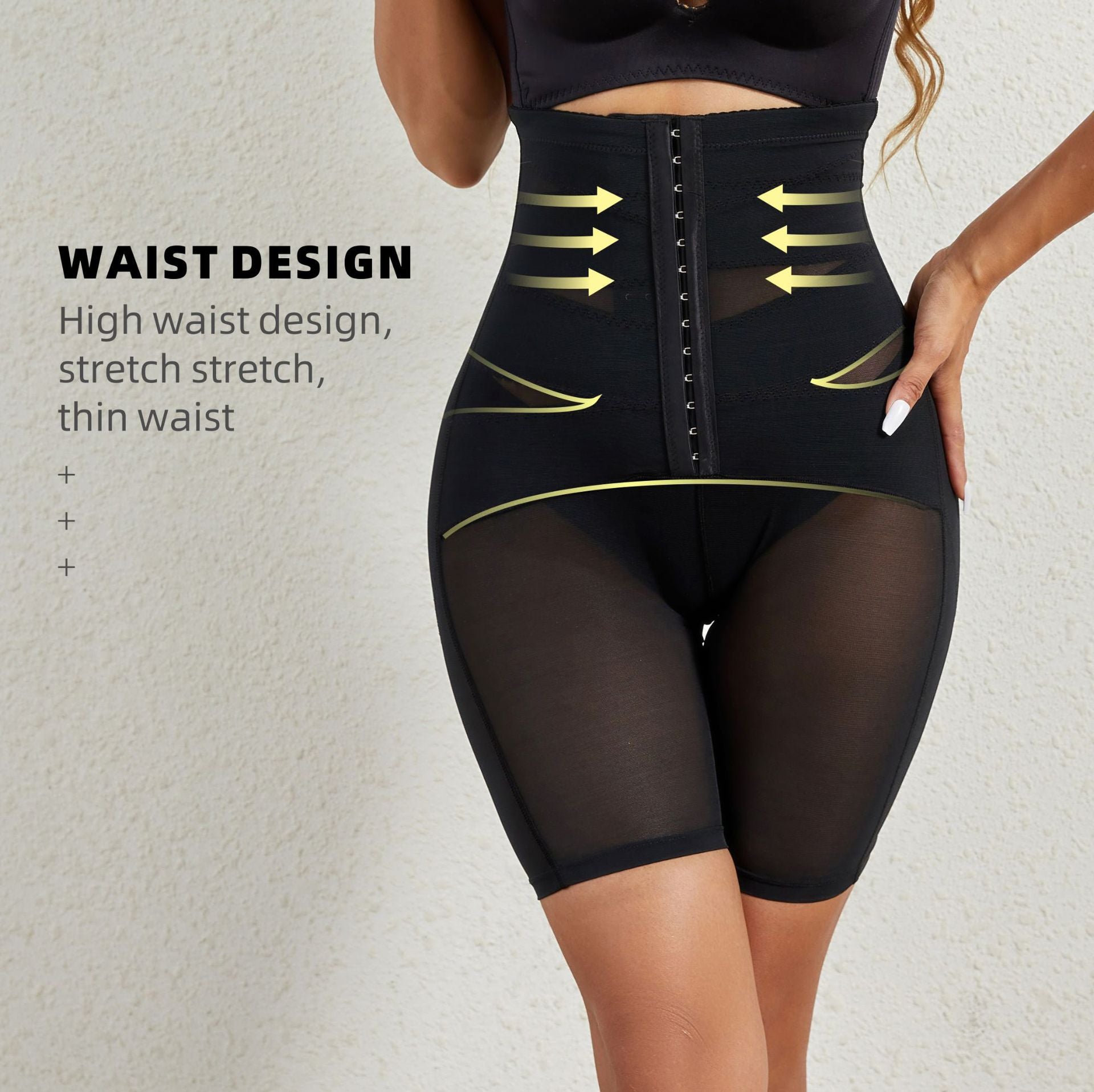 High Waist Tummy Tuck Button Shaping Pants Hip Lifting Body Pants