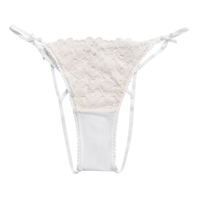 French Lace Lace Hollow Out Spaghetti Strap Bow Panties
