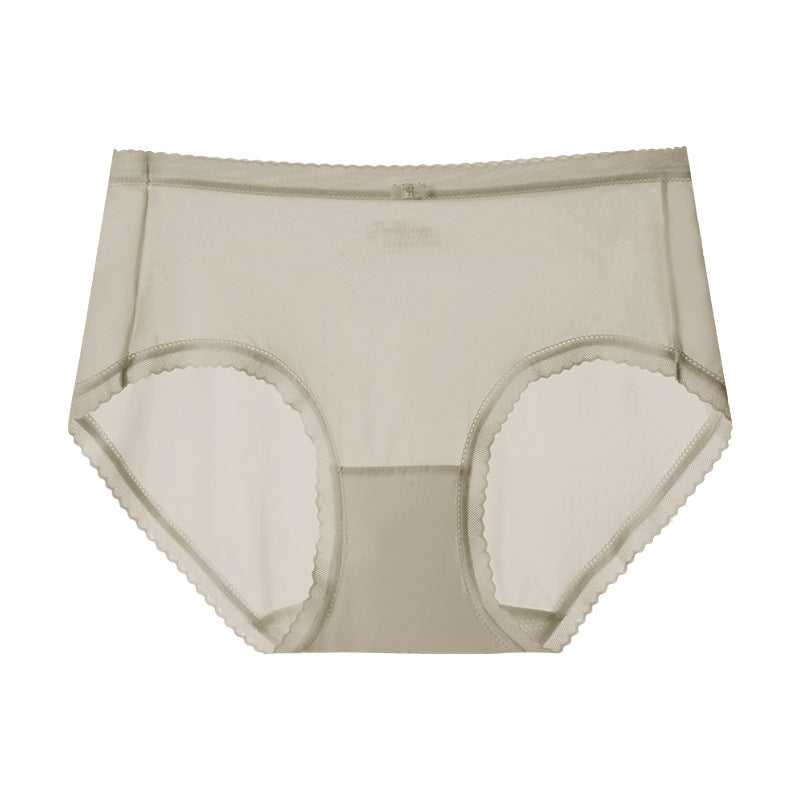 Ultra-thin Ice Silk Shimmering Mid-Waist No Trace Panties