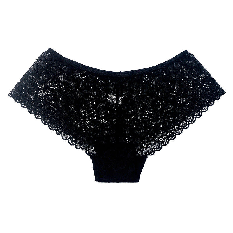 Sexy Lace Panties Hollowed Out Hip Lifting Low Waisted Boxer Briefs