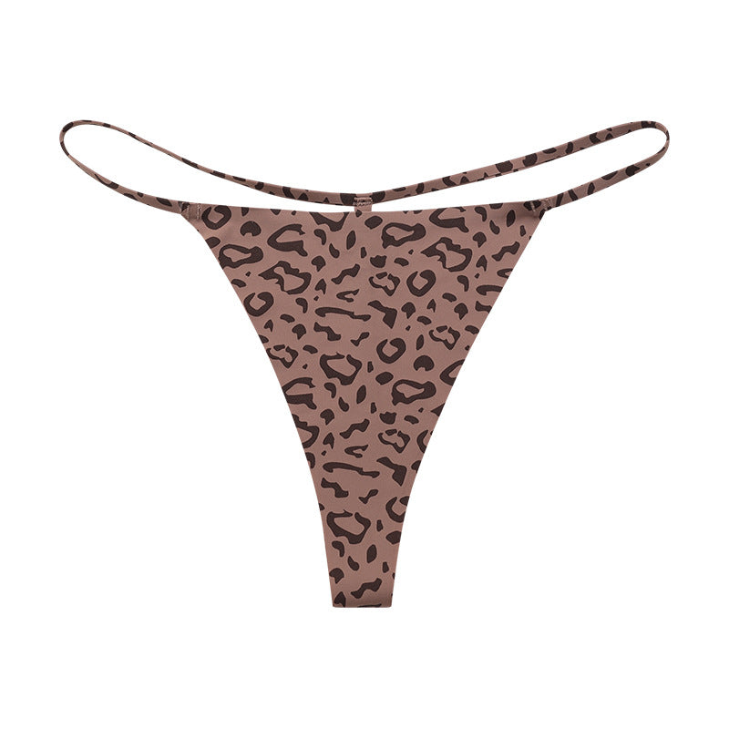 Low Rise Sexy Leopard Print Seamless One Cord Panties Thongs