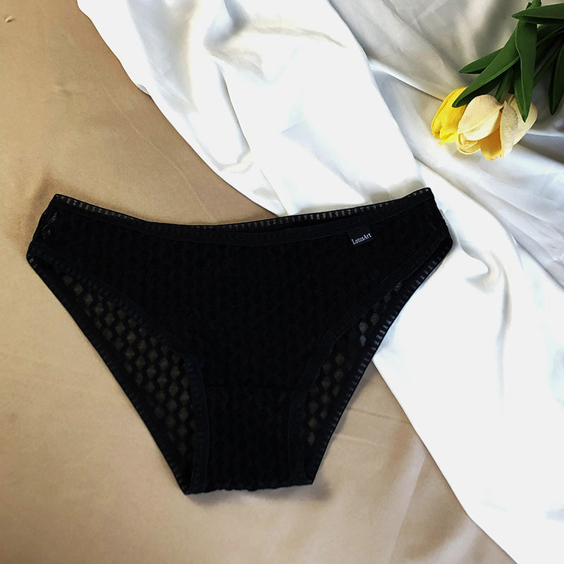 Lace Mesh Sexy Low Waisted Triangle Panties