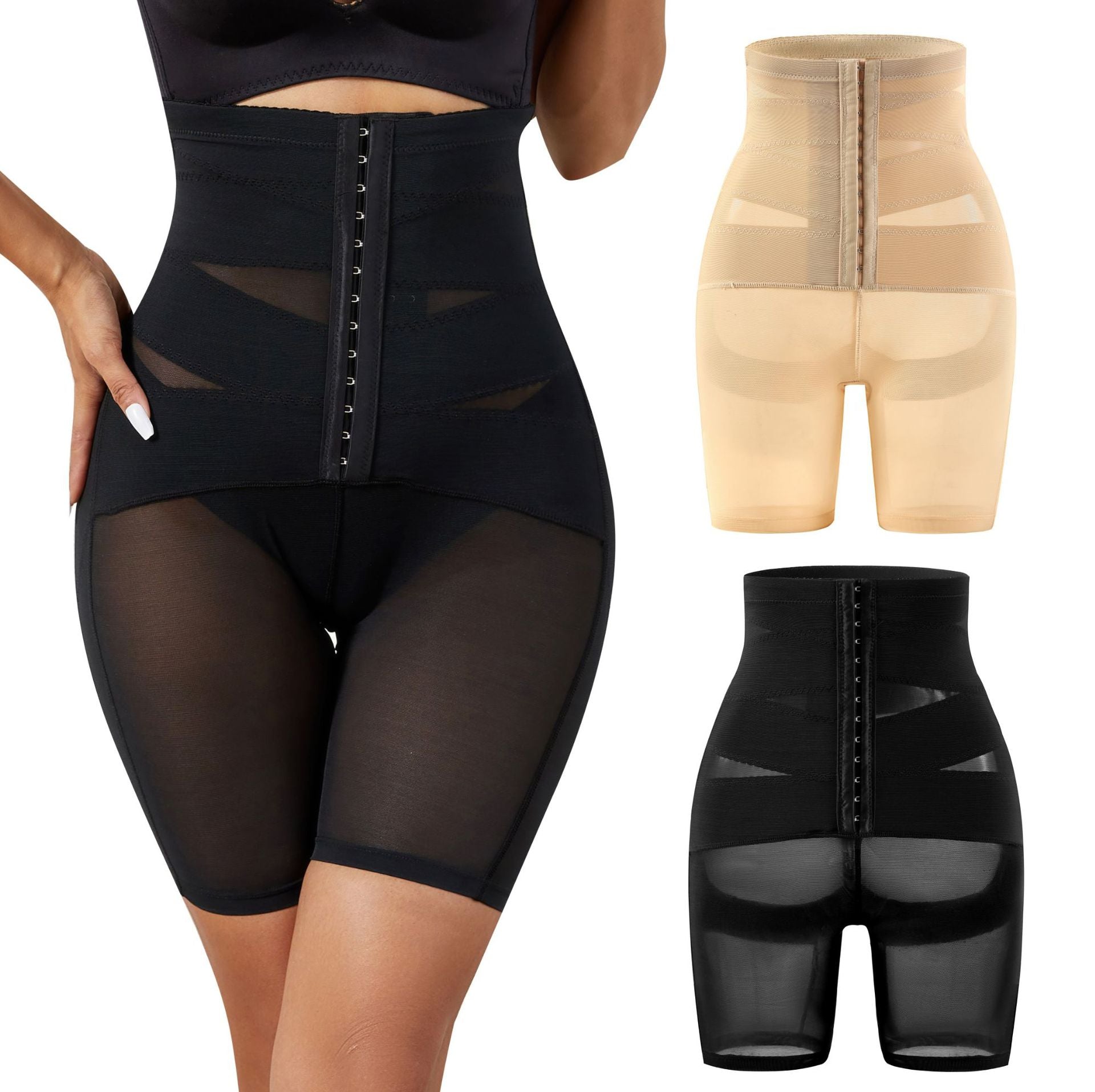 High Waist Tummy Tuck Button Shaping Pants Hip Lifting Body Pants