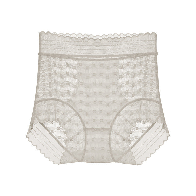 High Waisted Lace Mulberry Silk Crotch Shaping Panties