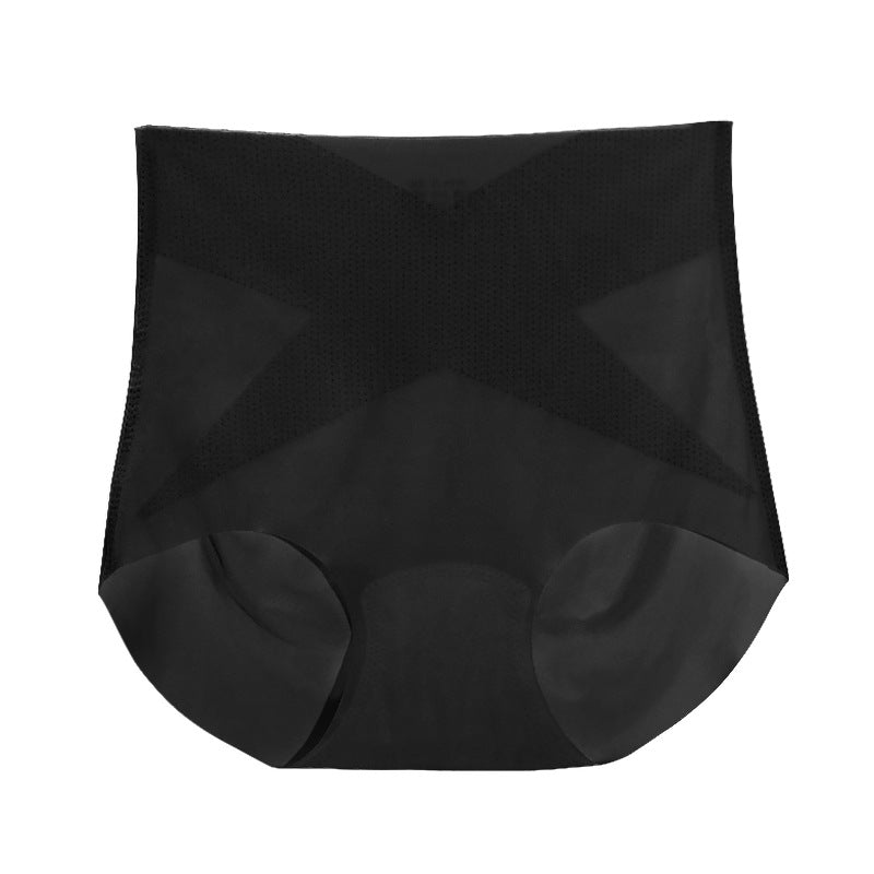 High Waisted Tummy Tightening Ice Silk Panties Without Trace Triangle Shapewear