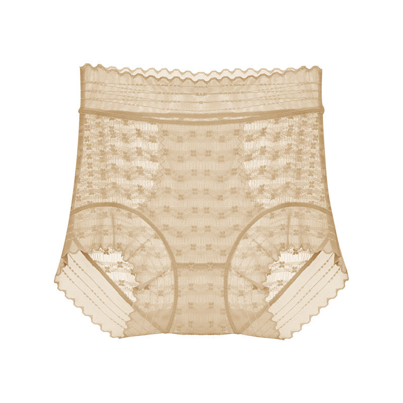 High Waisted Lace Mulberry Silk Crotch Shaping Panties