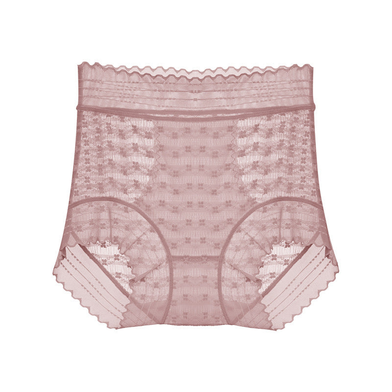 High Waisted Lace Mulberry Silk Crotch Shaping Panties