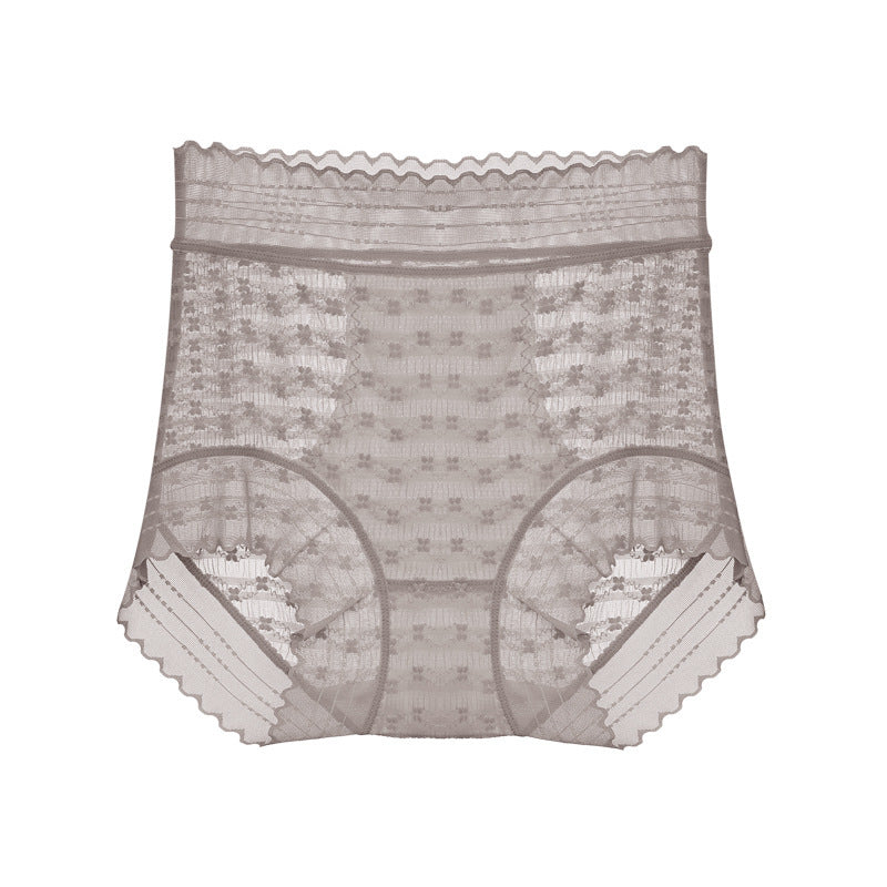 High Waisted Lace Mulberry Silk Crotch Shaping Panties