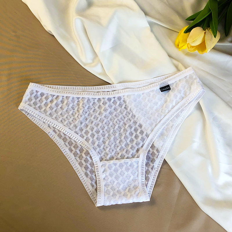 Lace Mesh Sexy Low Waisted Triangle Panties