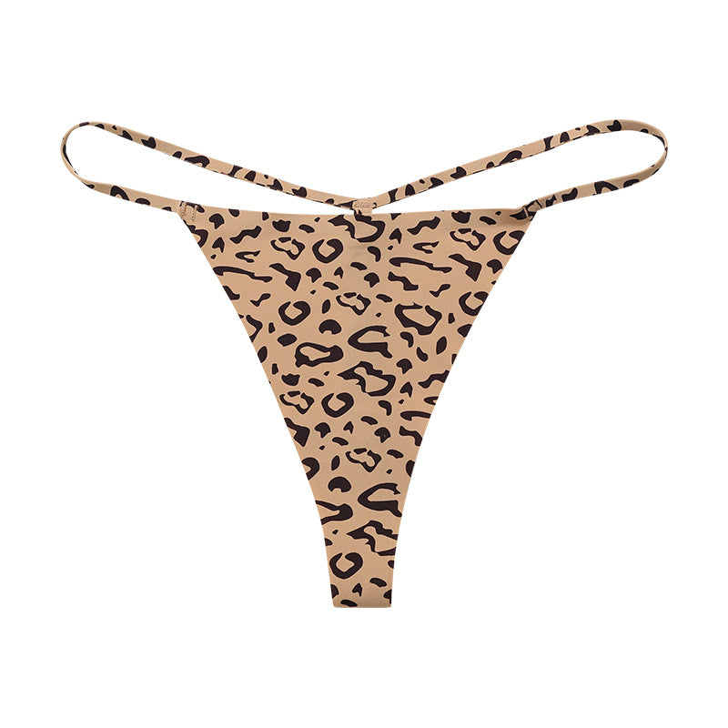 Low Rise Sexy Leopard Print Seamless One Cord Panties Thongs