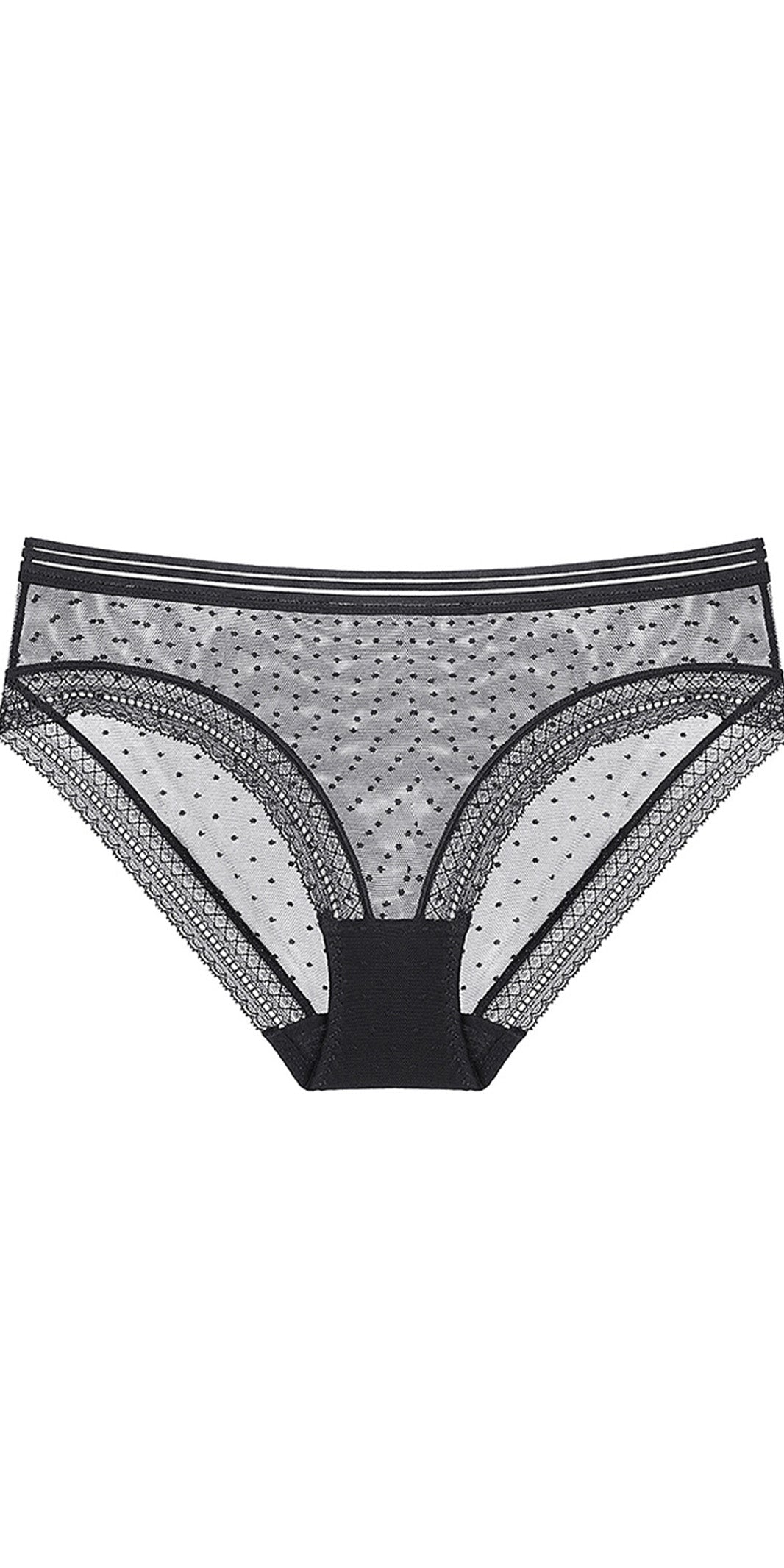 Elegant & Comfortable Polka Dot Mesh Lace Triangle Panties