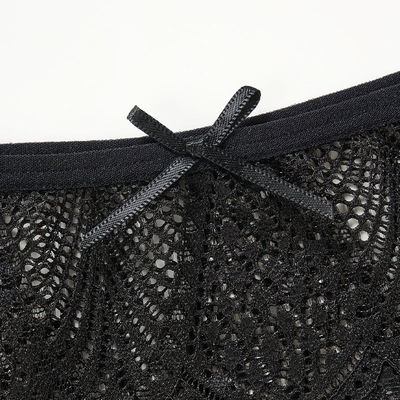 Lace Low Waist Bow Decoration Sexy Hipster Panties