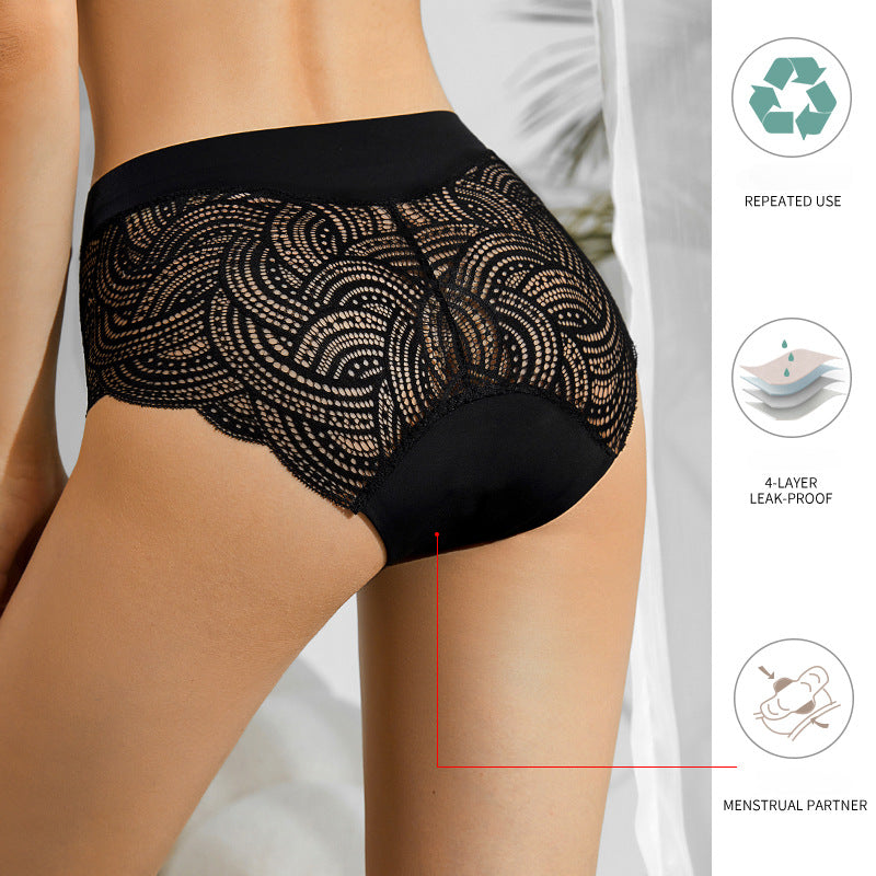 Lace Patchwork 4-Layer Leak Proof Physical Panties
