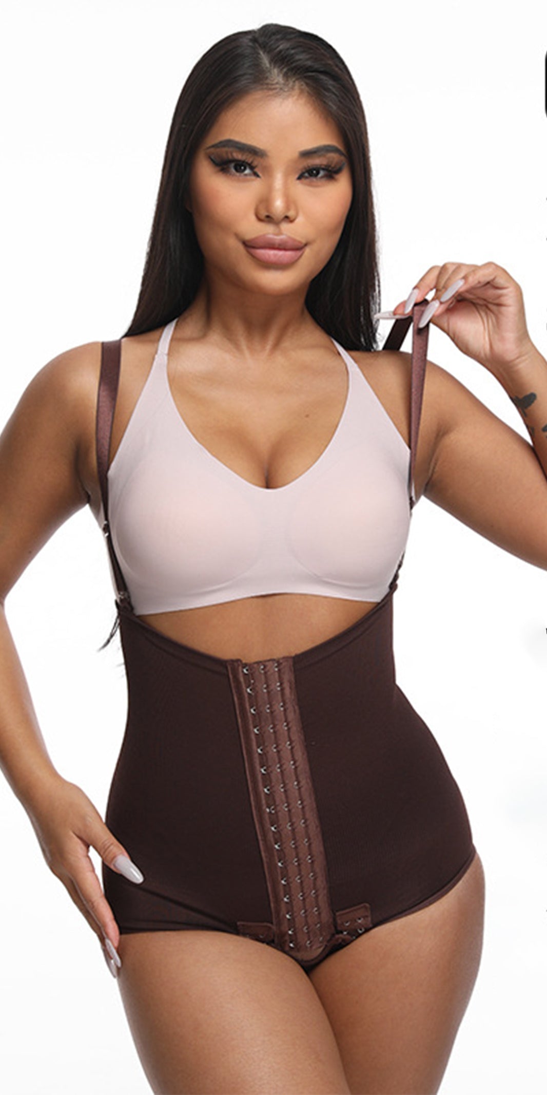 High-Waisted Suspender Belt Tummy Tightening Shaping Jumpsuit