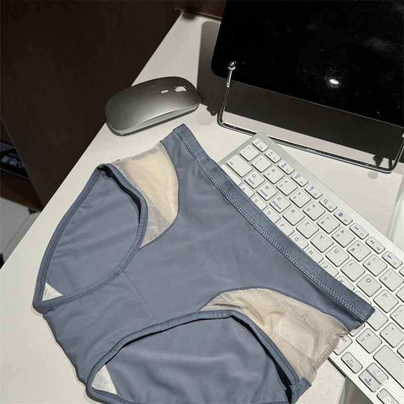 Ice Silk Mid Waist Mesh Breathable Panties