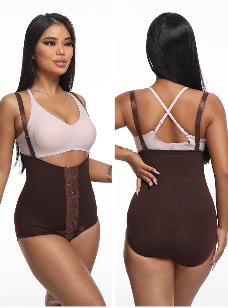 High-Waisted Suspender Belt Tummy Tightening Shaping Jumpsuit